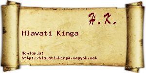 Hlavati Kinga névjegykártya